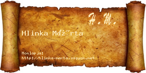 Hlinka Márta névjegykártya